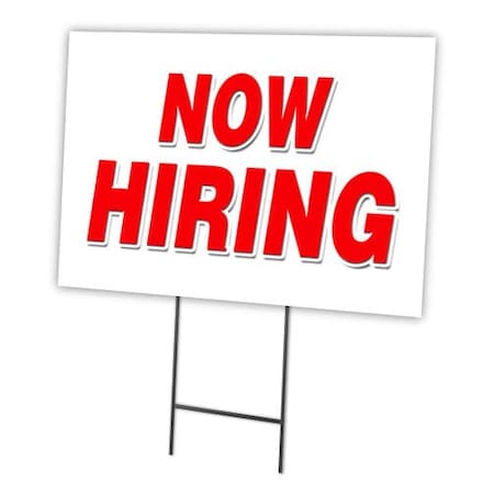 Signmission Now Hiring Yard Sign & Stake outdoor plastic coroplast window, C-2436-DS-Now Hiring C-2436-DS-Now Hiring